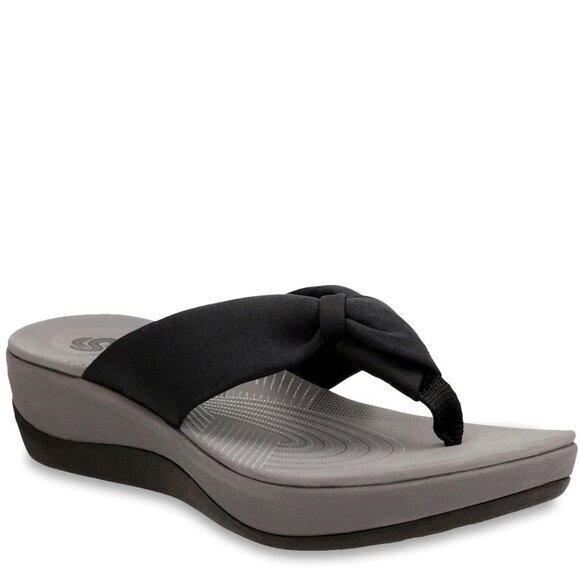 Clarks Black & Gray Cloudsteppers Sandals  9 - Picture 1 of 11